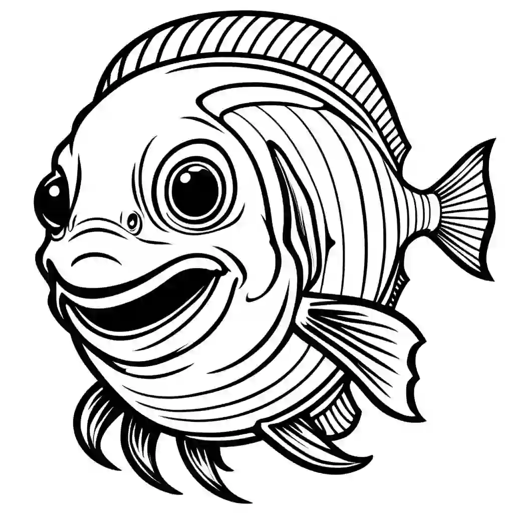 Deep Sea Creatures Printable Coloring Book Pages for Kids