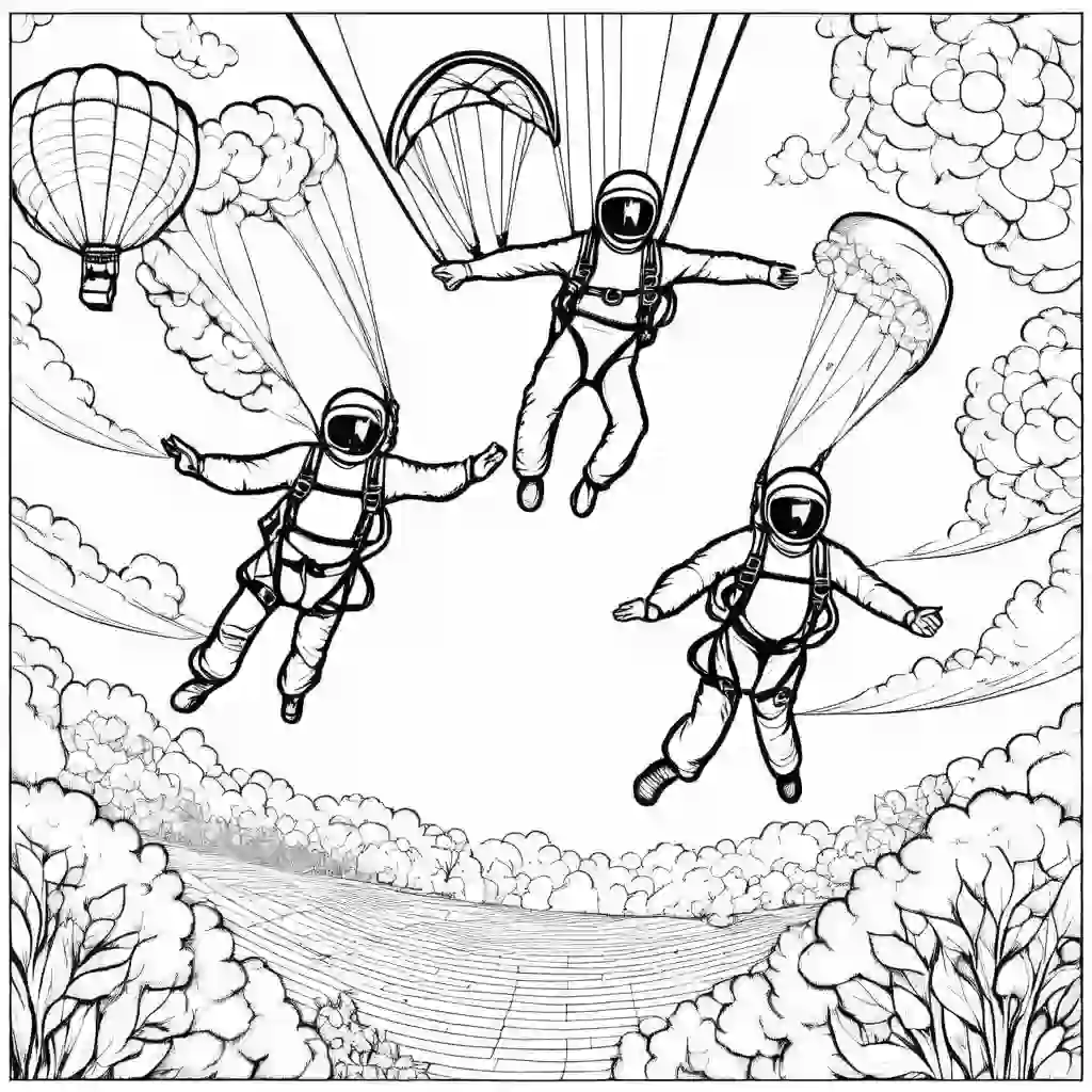 Skydiving coloring pages