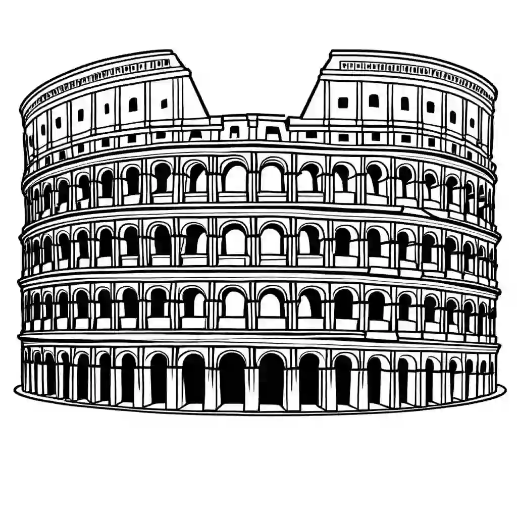 Colosseum Printable Coloring Book Pages for Kids