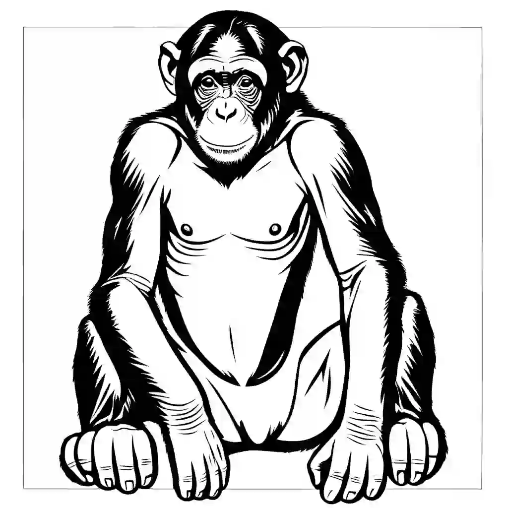Chimpanzee coloring pages