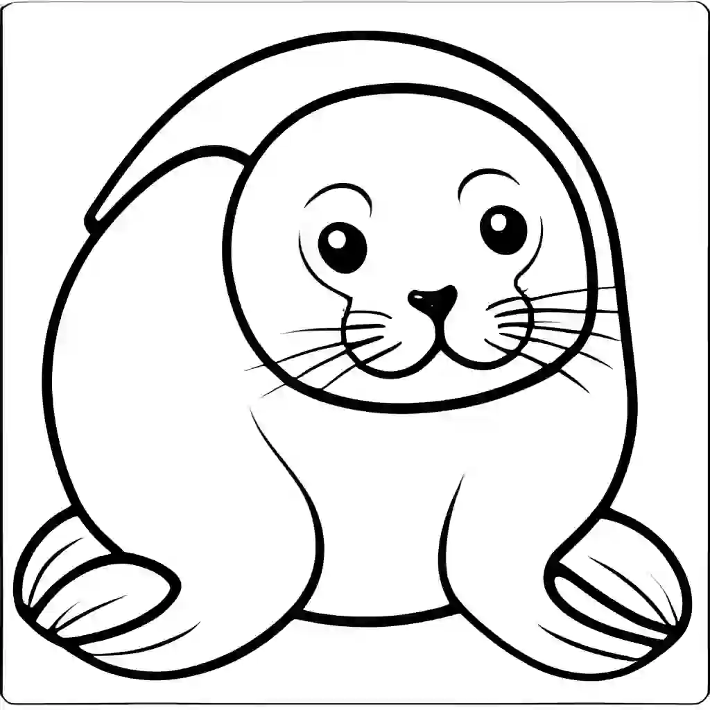 Seal Printable Coloring Book Pages for Kids