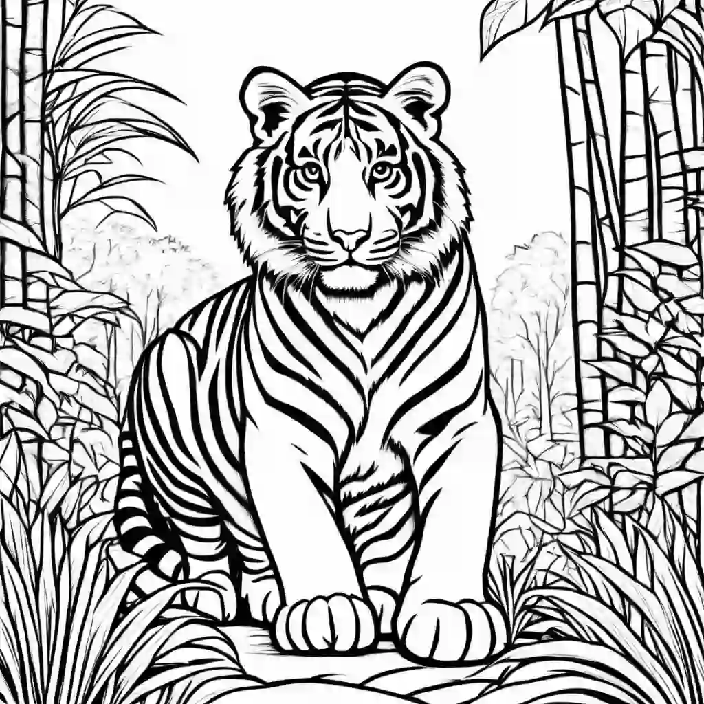 Tiger Printable Coloring Book Pages for Kids