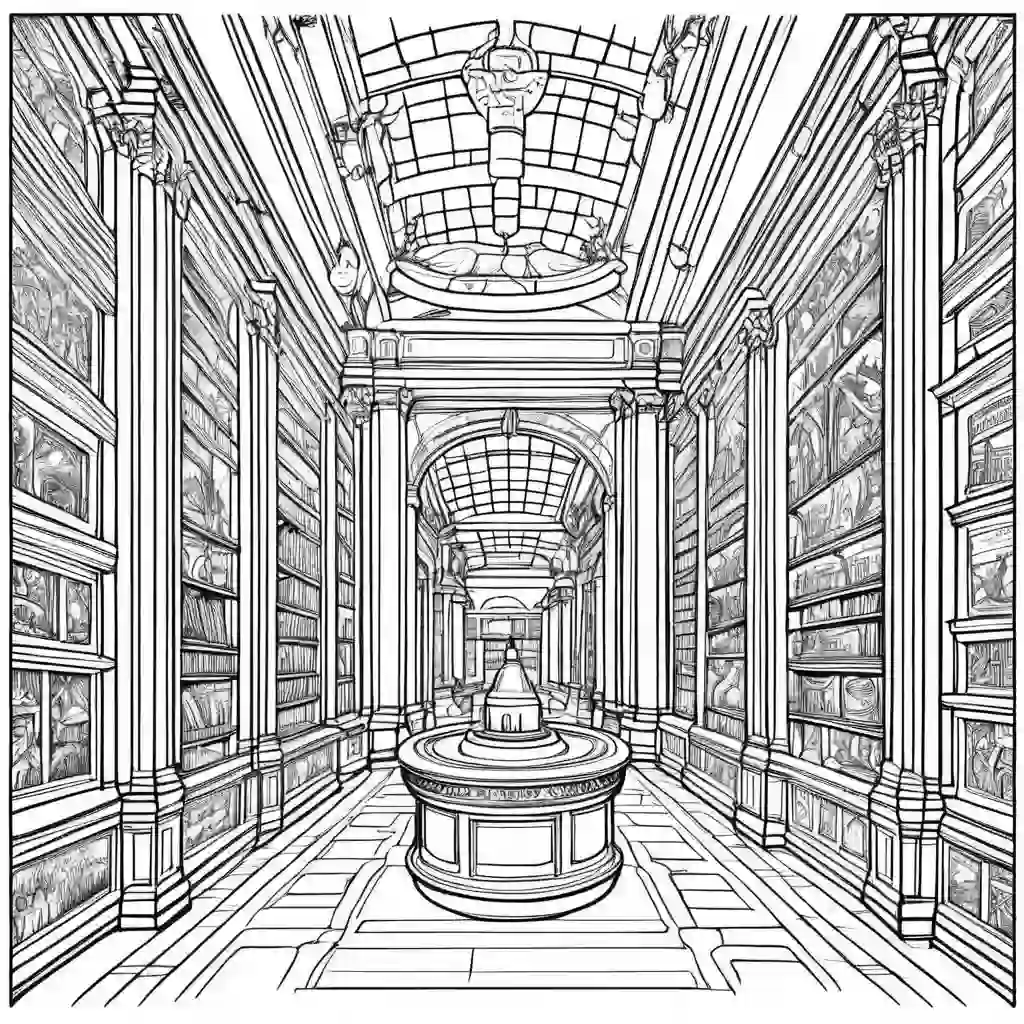 Museums Printable Coloring Book Pages for Kids