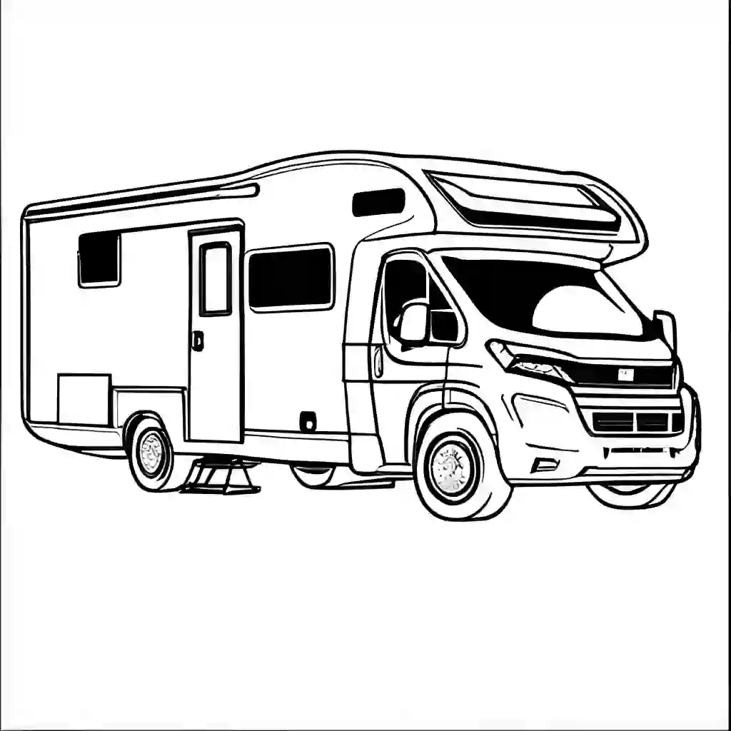 Motorhome Printable Coloring Book Pages for Kids