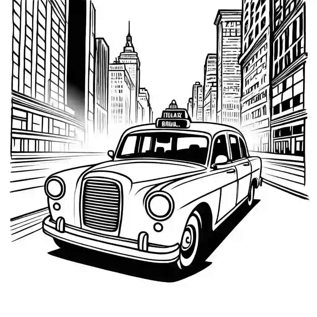 Taxi coloring pages