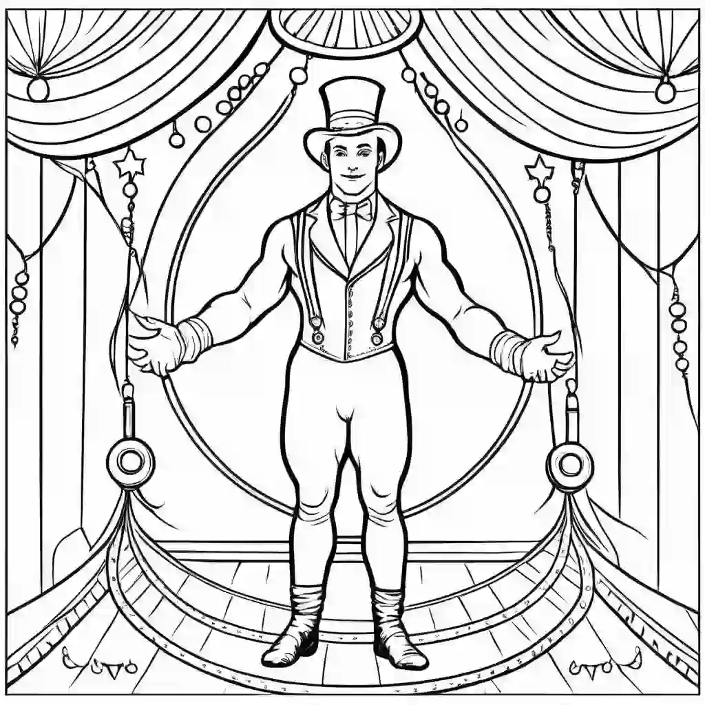 Circus Performer Printable Coloring Book Pages for Kids