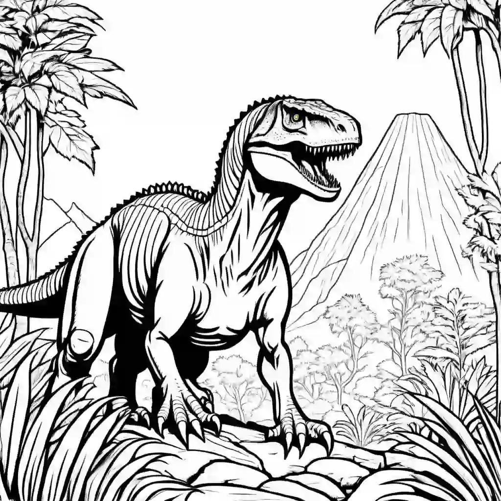 Allosaurus Printable Coloring Book Pages for Kids