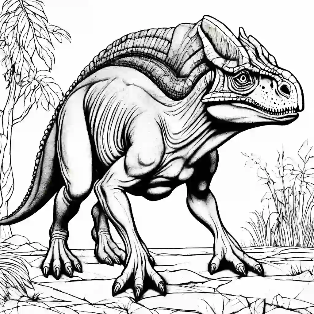 Pachycephalosaurus Printable Coloring Book Pages for Kids