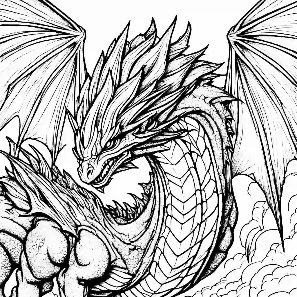 Storm Dragon Printable Coloring Book Pages for Kids