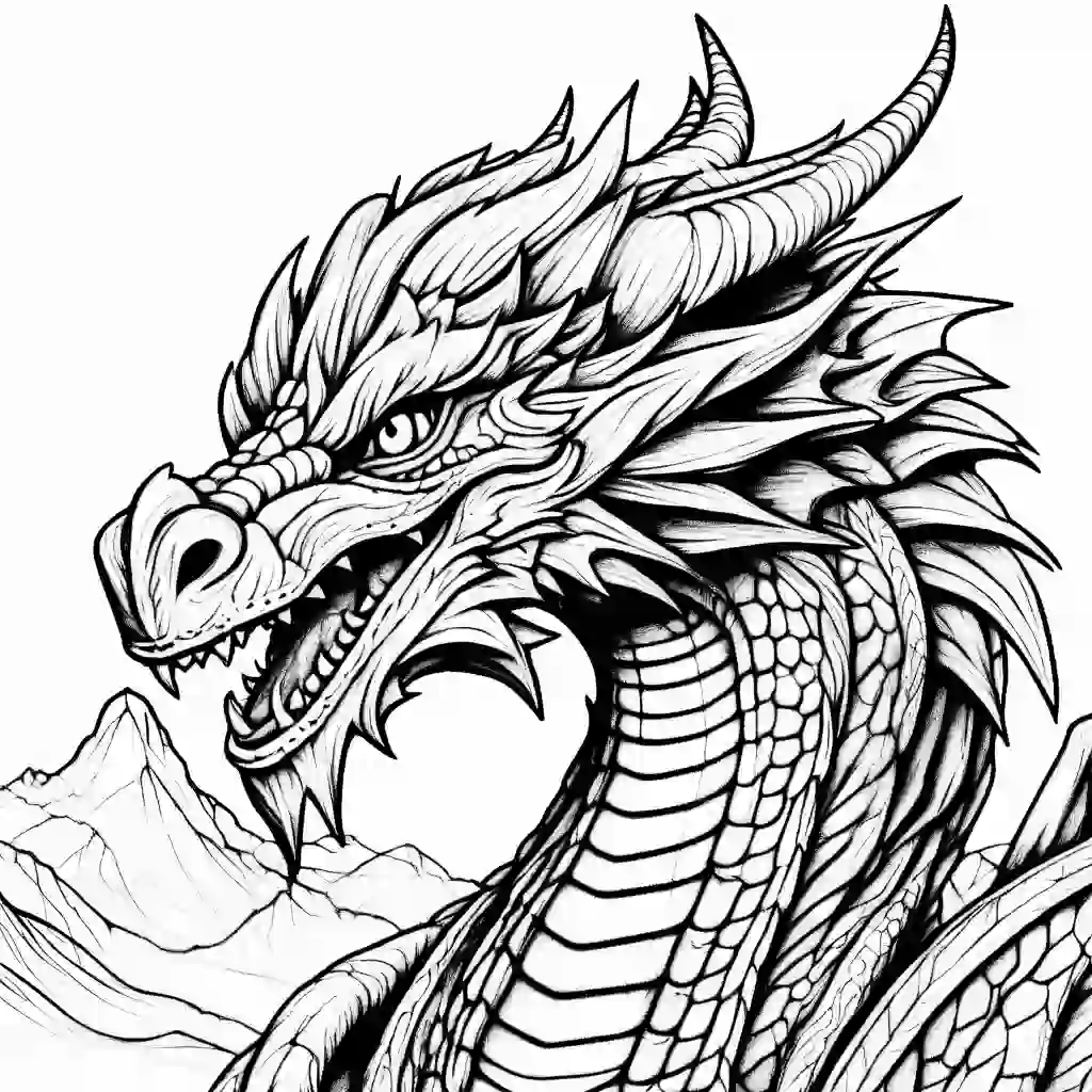 Western Dragon Printable Coloring Book Pages for Kids