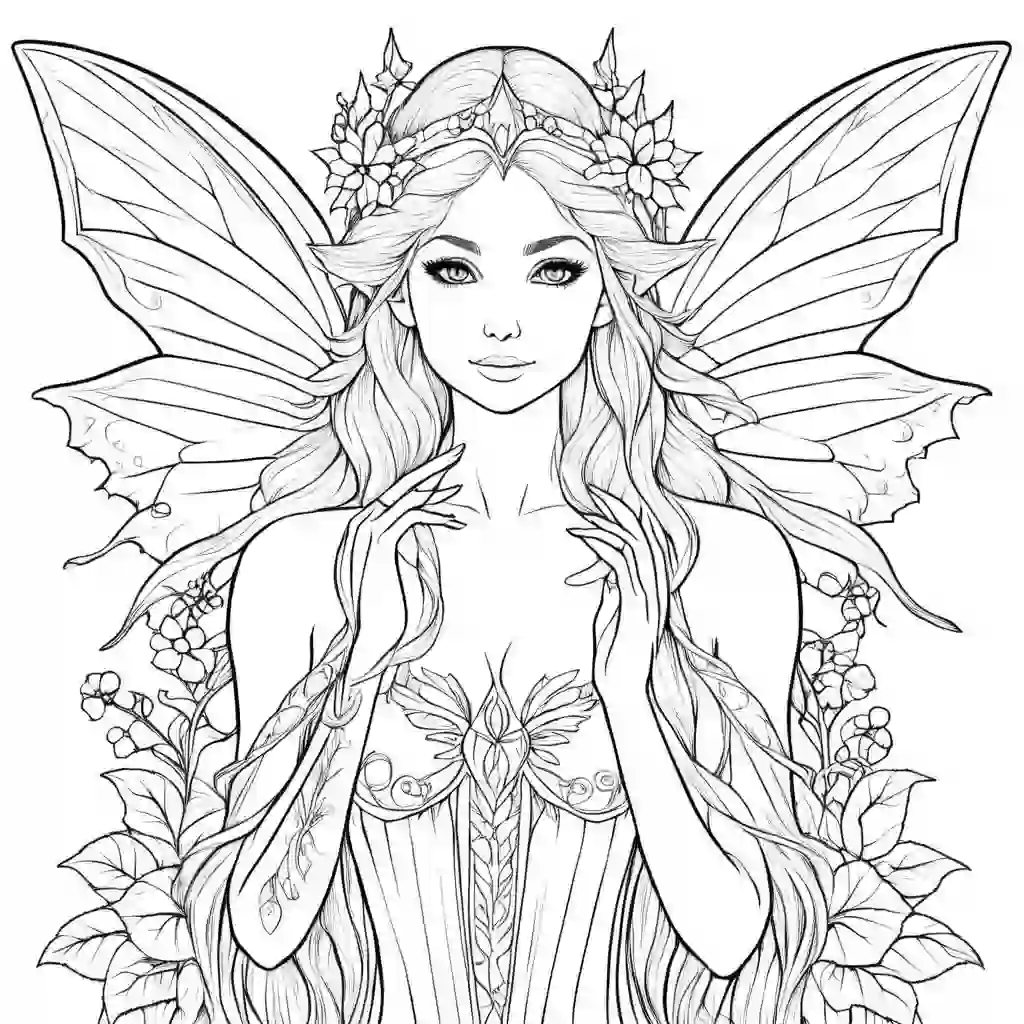 Ice Fairy Printable Coloring Book Pages for Kids