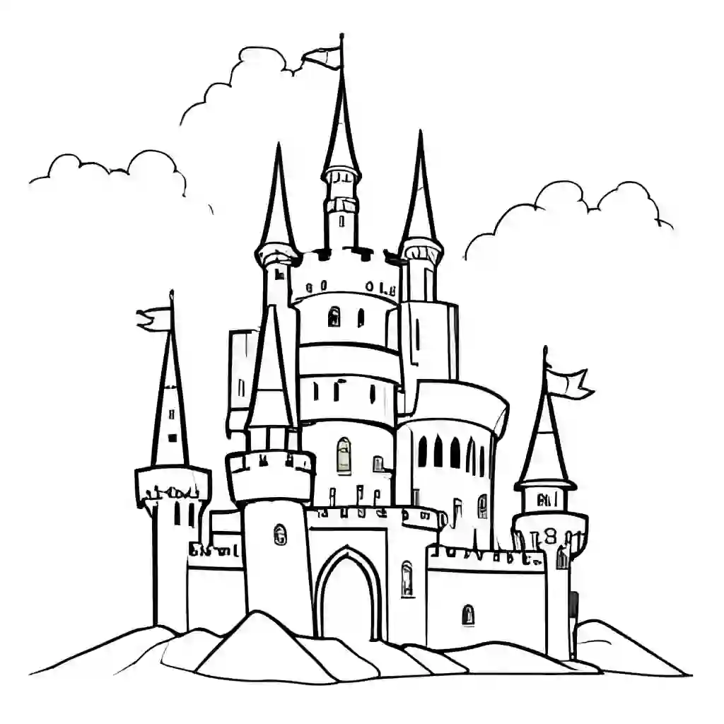 Castles Printable Coloring Book Pages for Kids