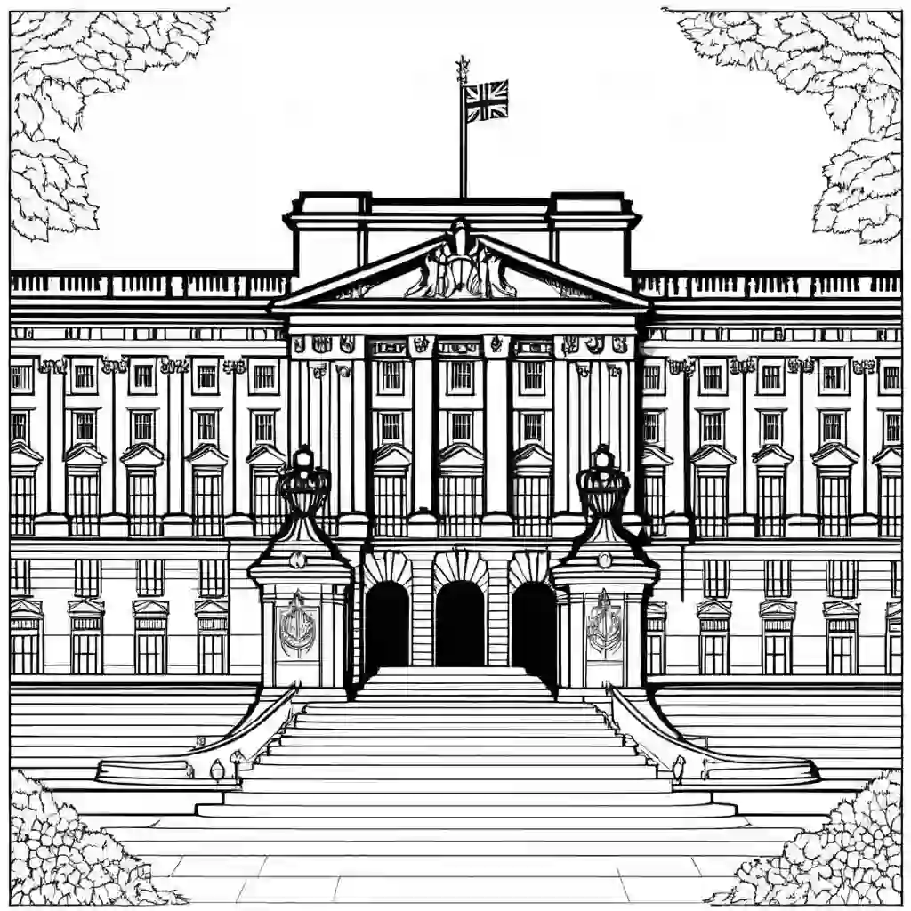 Buckingham Palace Printable Coloring Book Pages for Kids