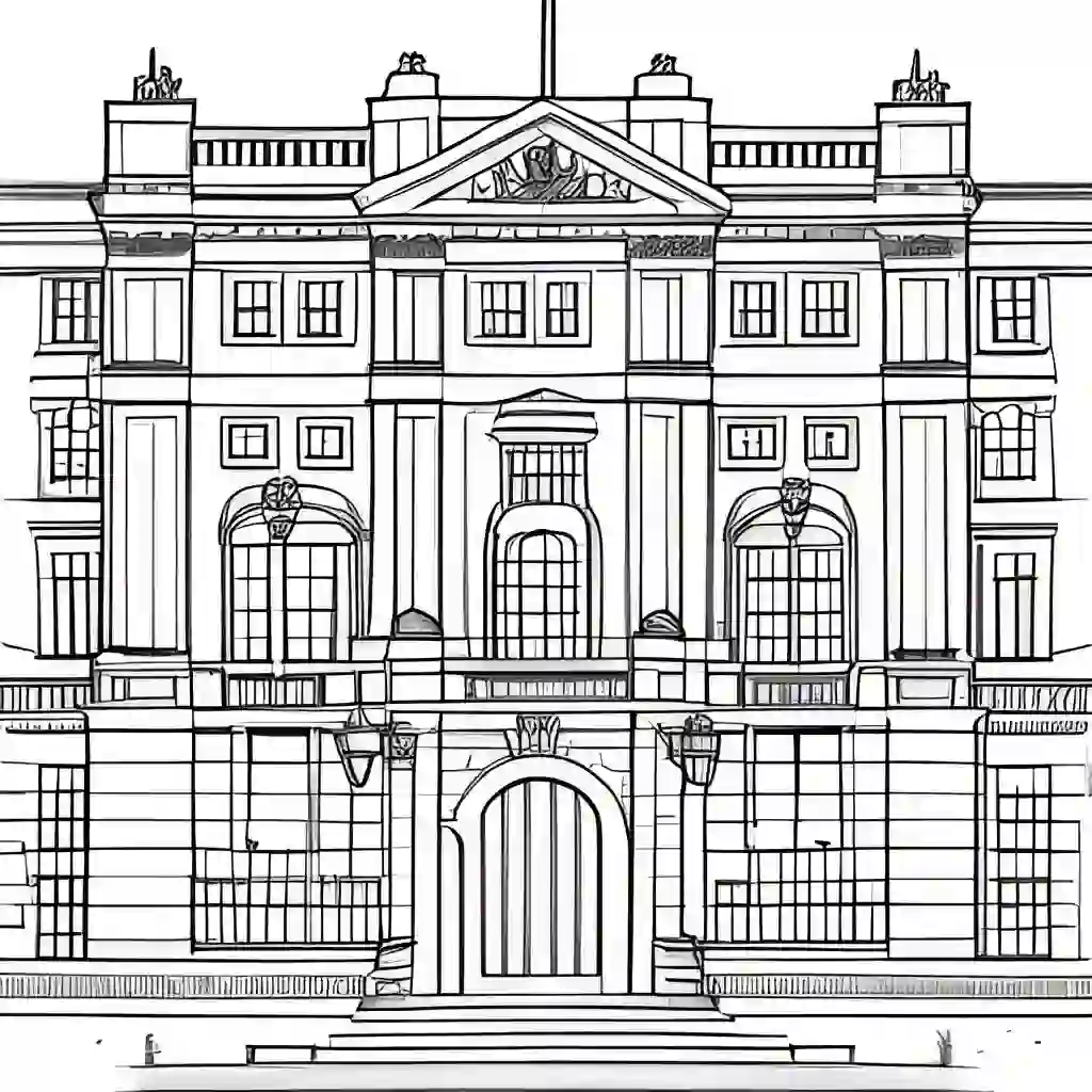 Buckingham Palace Printable Coloring Book Pages for Kids
