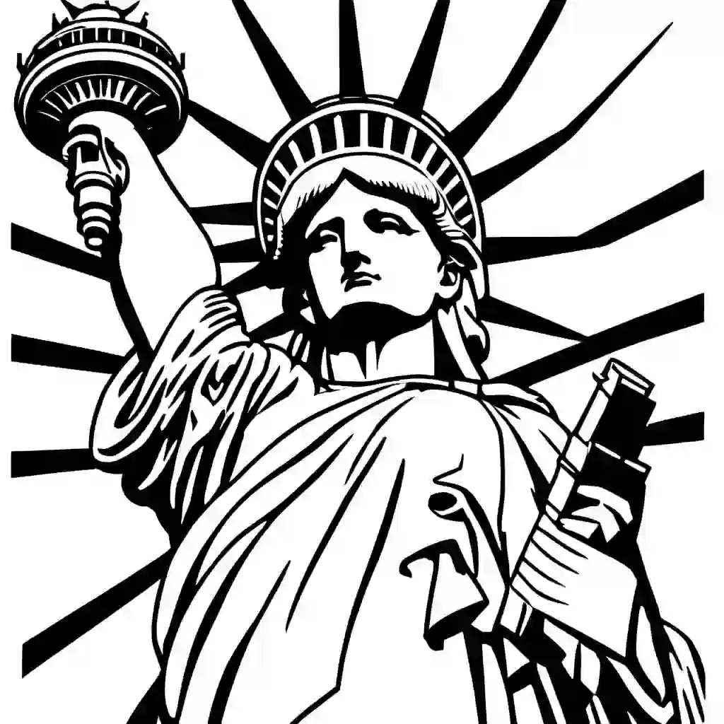 The Statue of Liberty Printable Coloring Book Pages for Kids