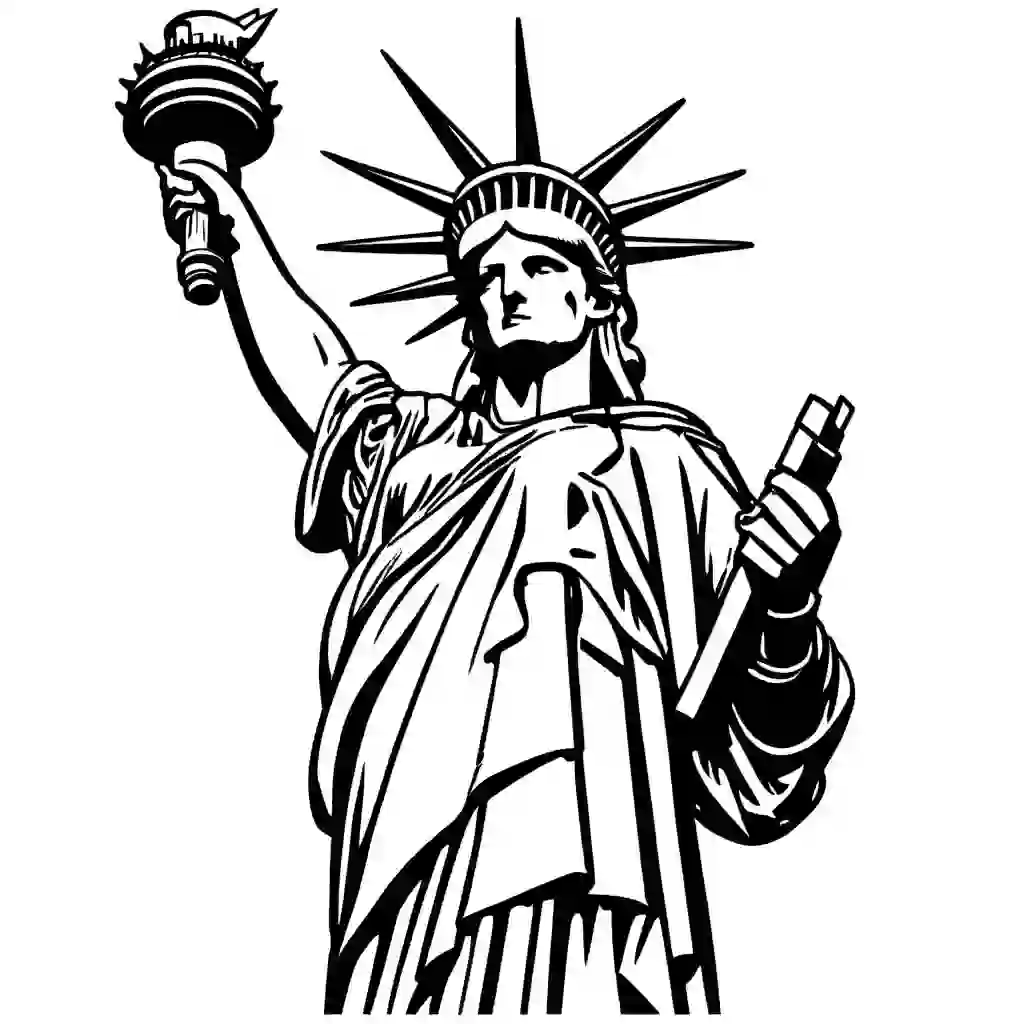 The Statue of Liberty Printable Coloring Book Pages for Kids