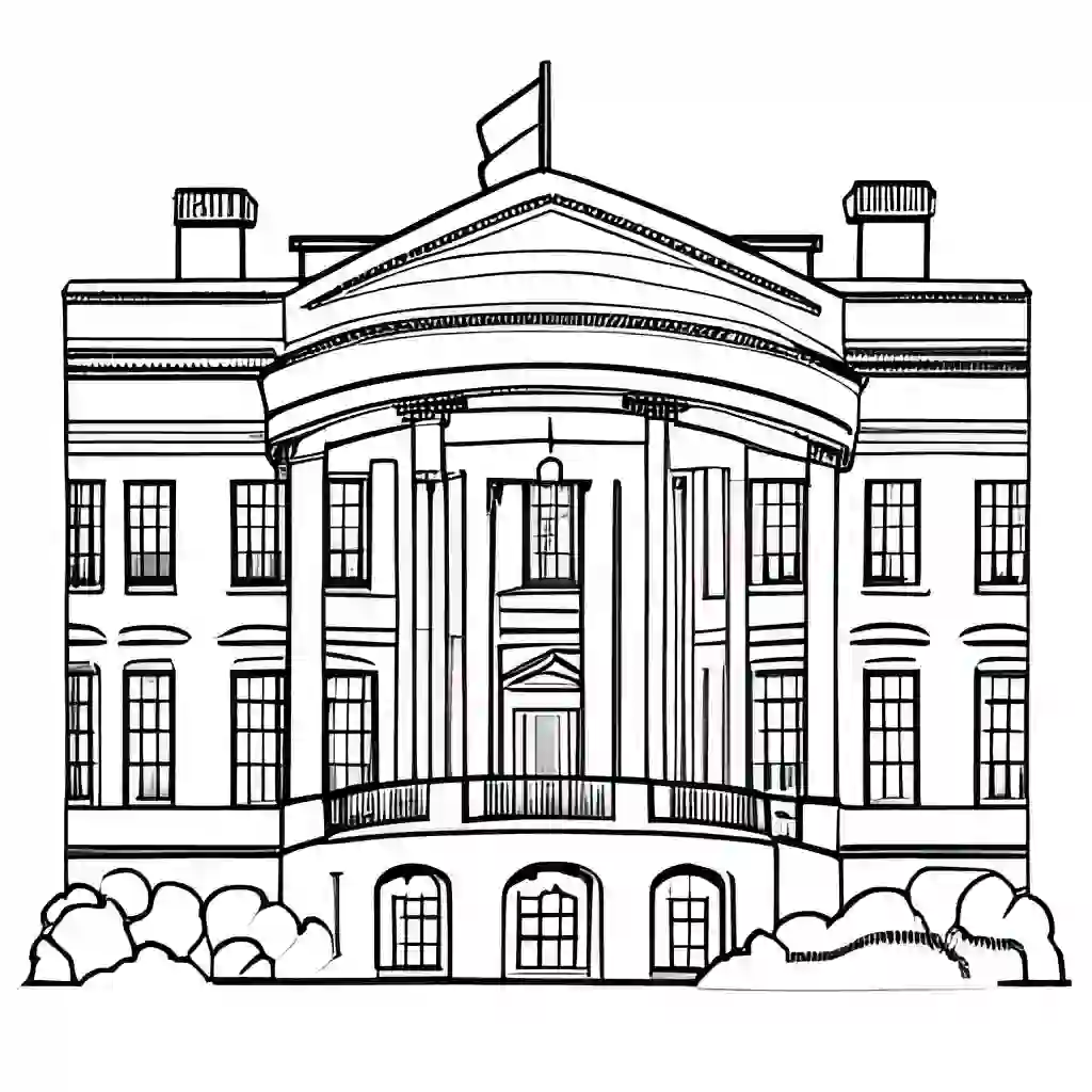 The White House Printable Coloring Book Pages for Kids