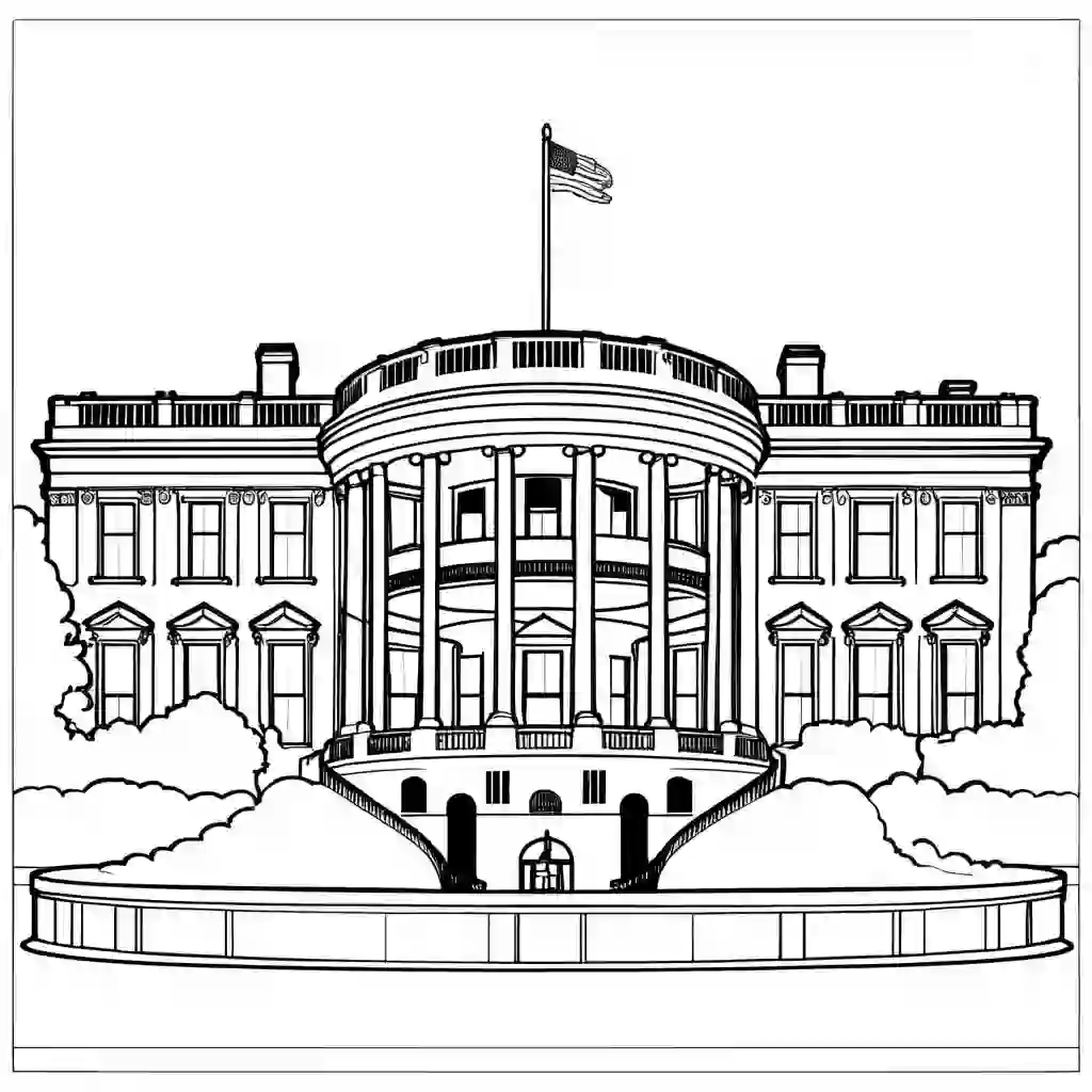 The White House Printable Coloring Book Pages for Kids