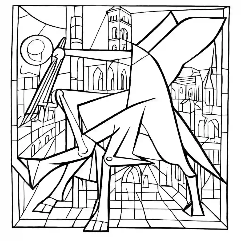 Guernica by Pablo Picasso Printable Coloring Book Pages for Kids