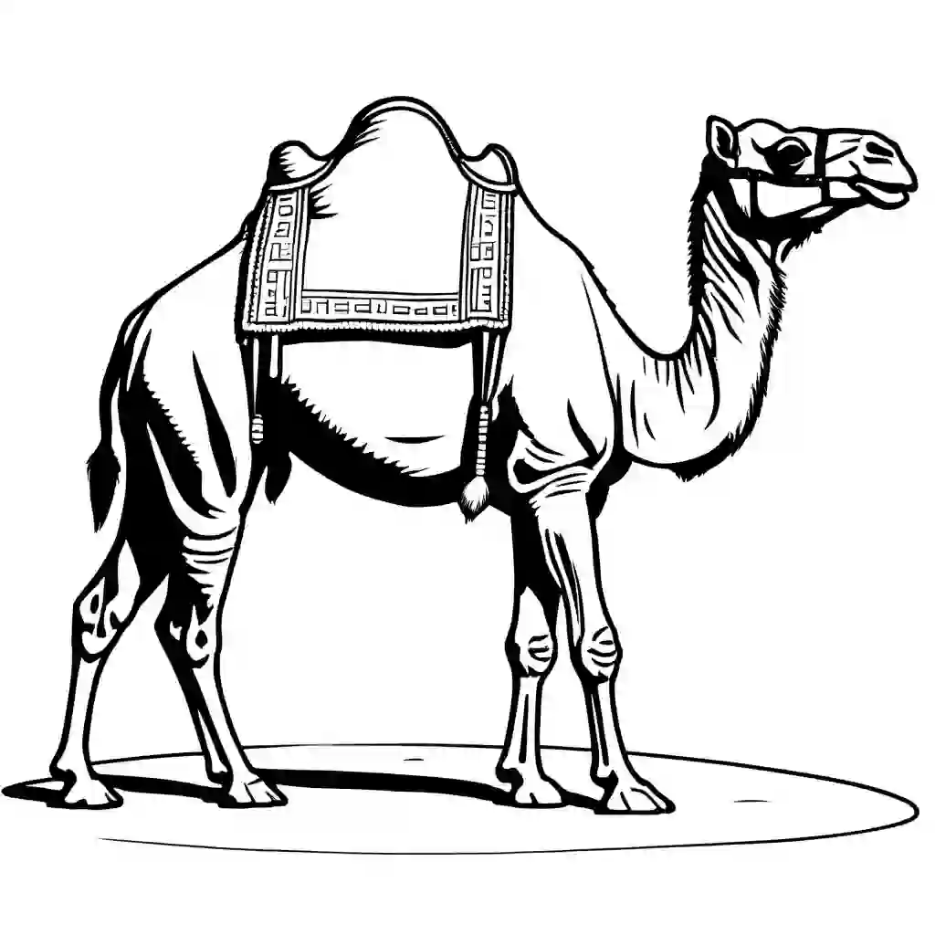 Camels Printable Coloring Book Pages for Kids