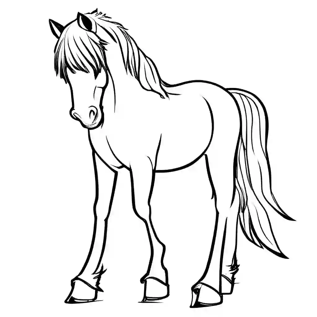 Ponies Printable Coloring Book Pages for Kids