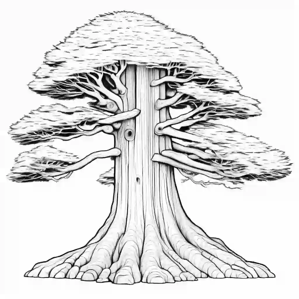 Redwood Tree Printable Coloring Book Pages for Kids