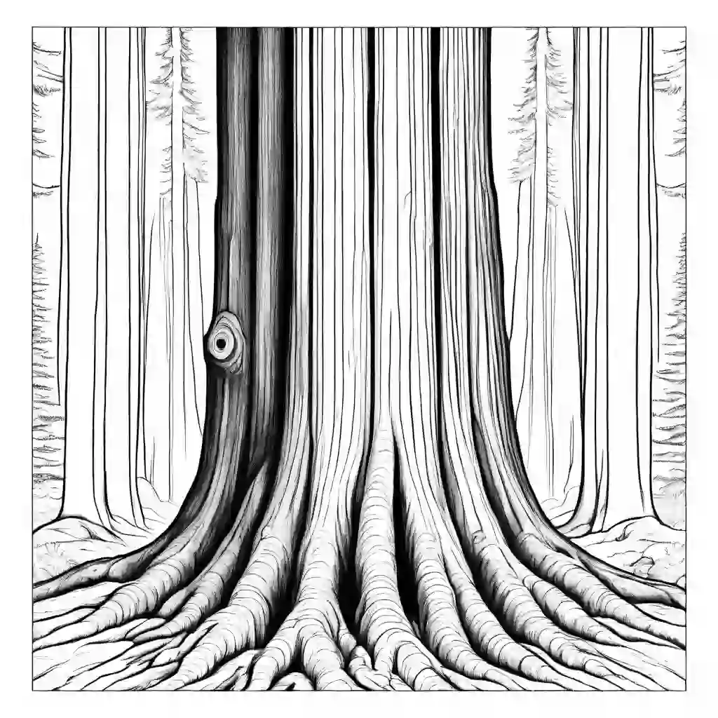 Redwood Tree Printable Coloring Book Pages for Kids