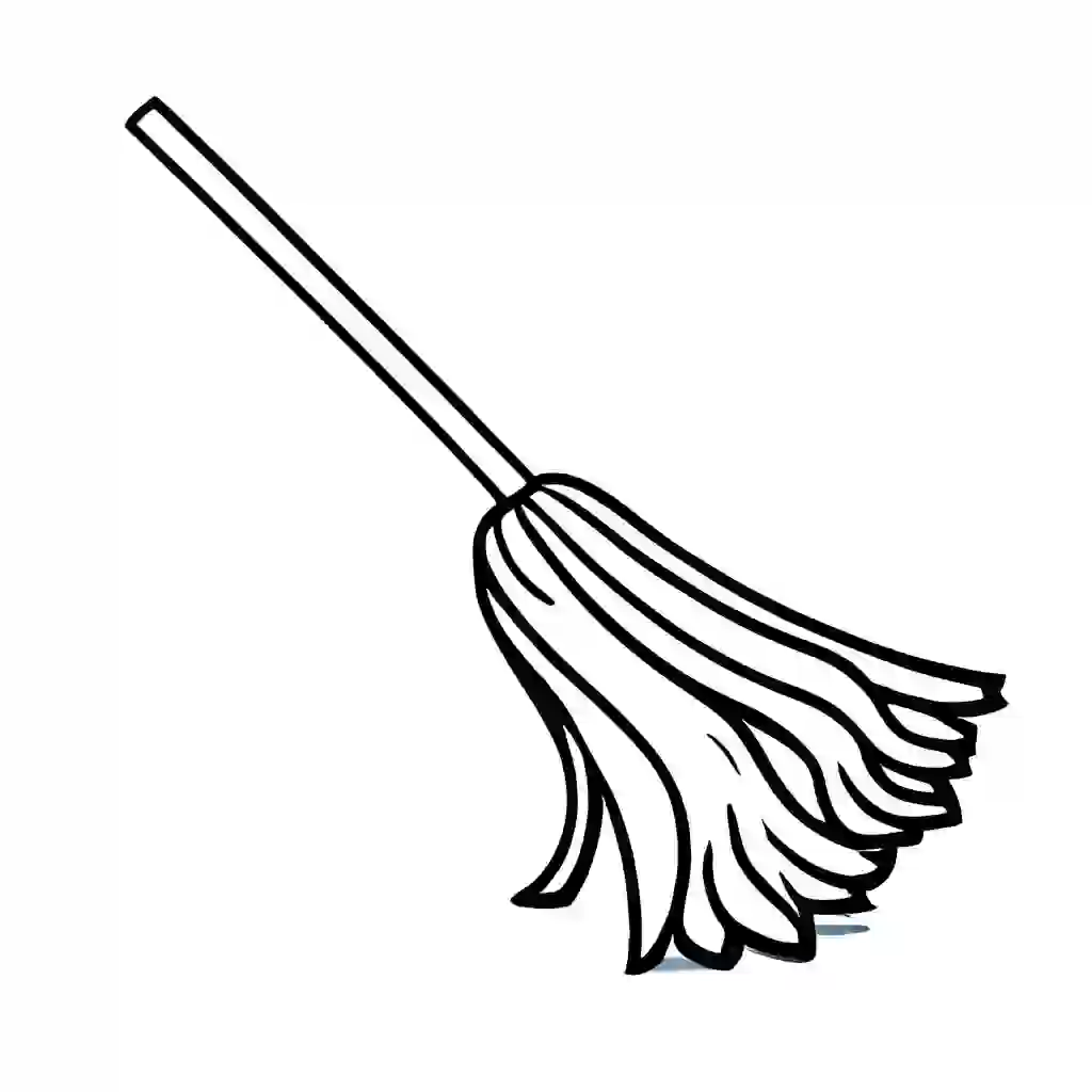 Flying Brooms Printable Coloring Book Pages for Kids