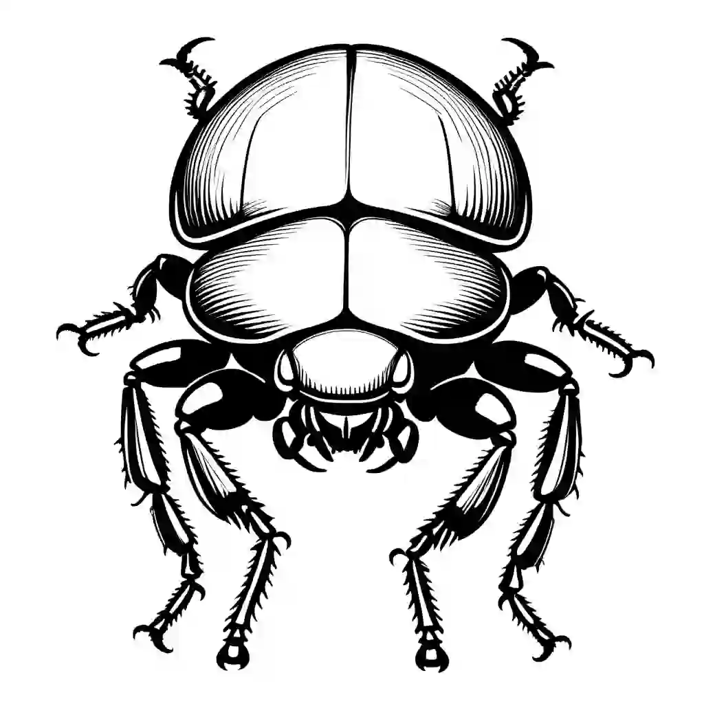 Dung beetles Printable Coloring Book Pages for Kids