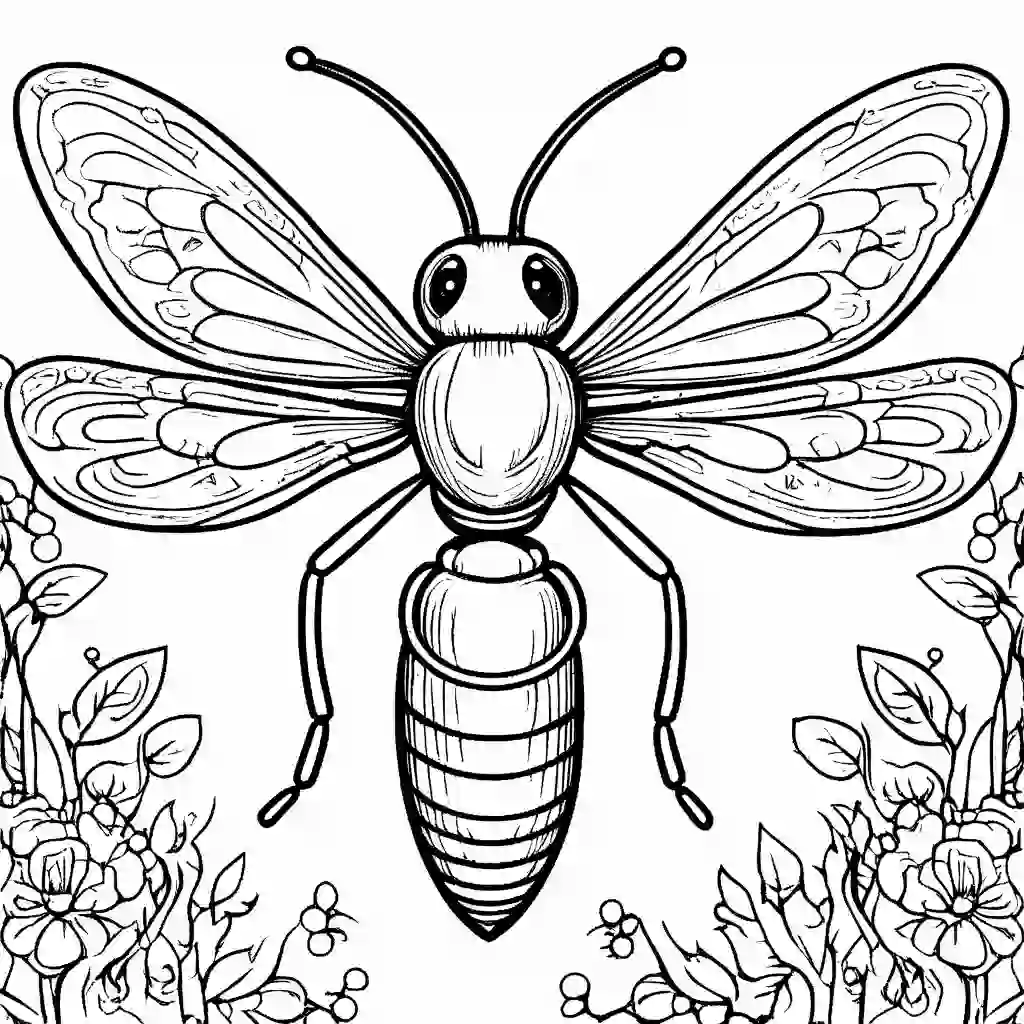 Fireflies coloring pages
