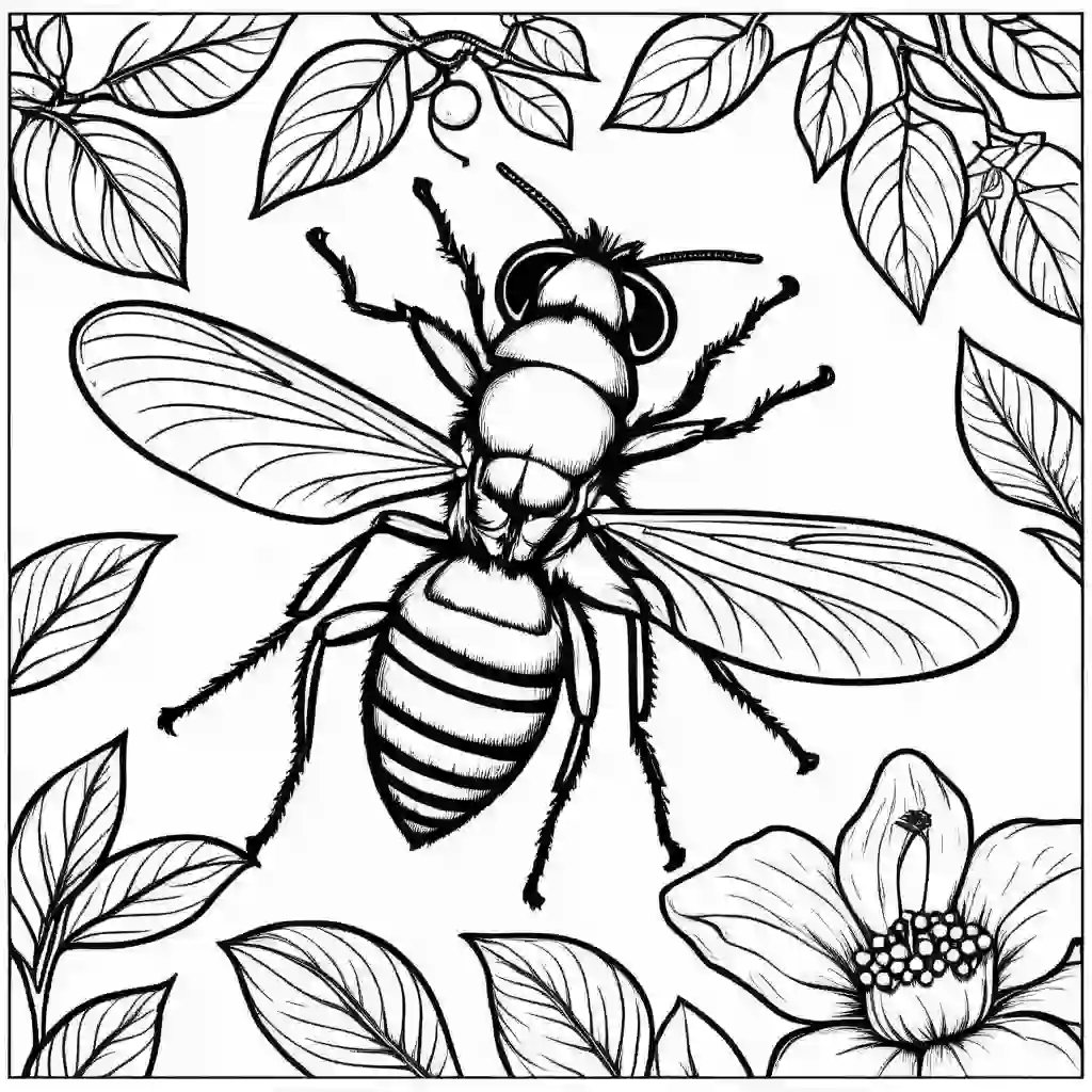 Fruit flies Printable Coloring Book Pages for Kids