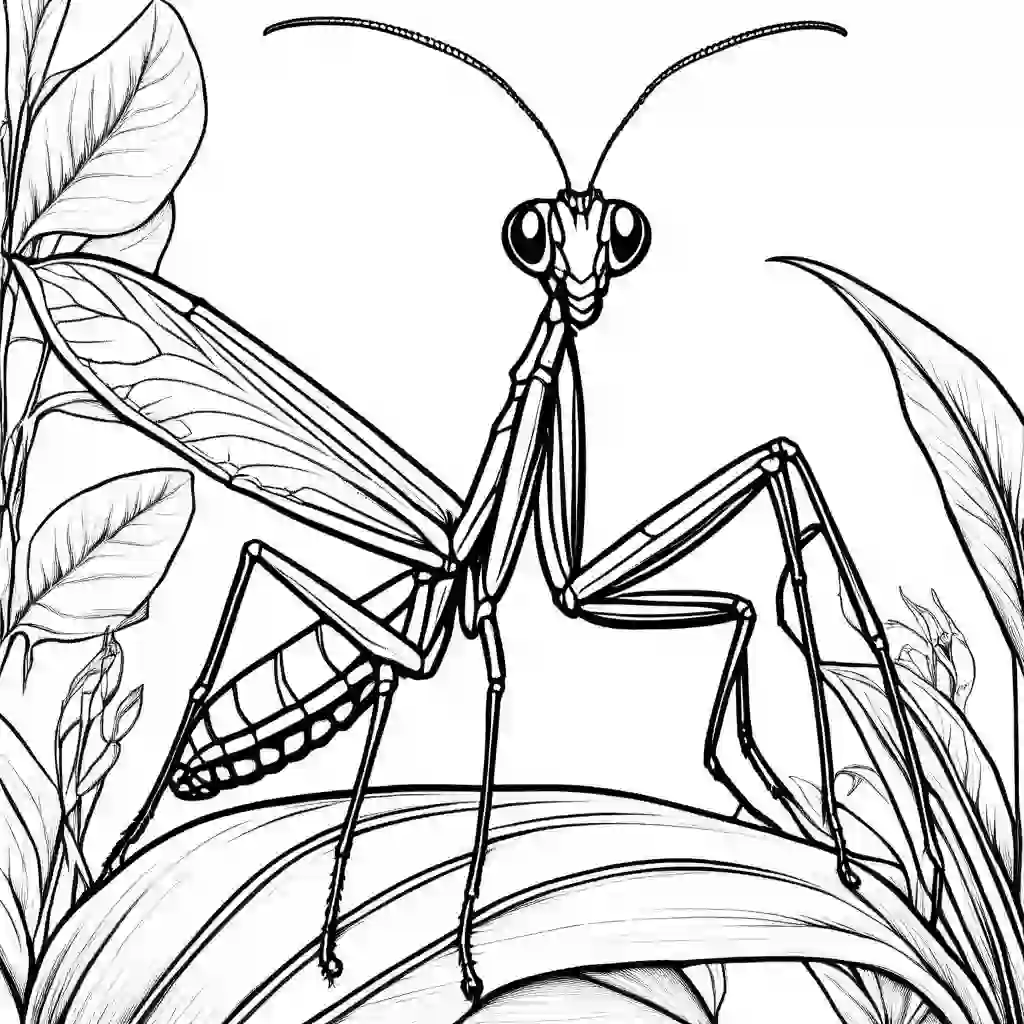 Mantises coloring pages