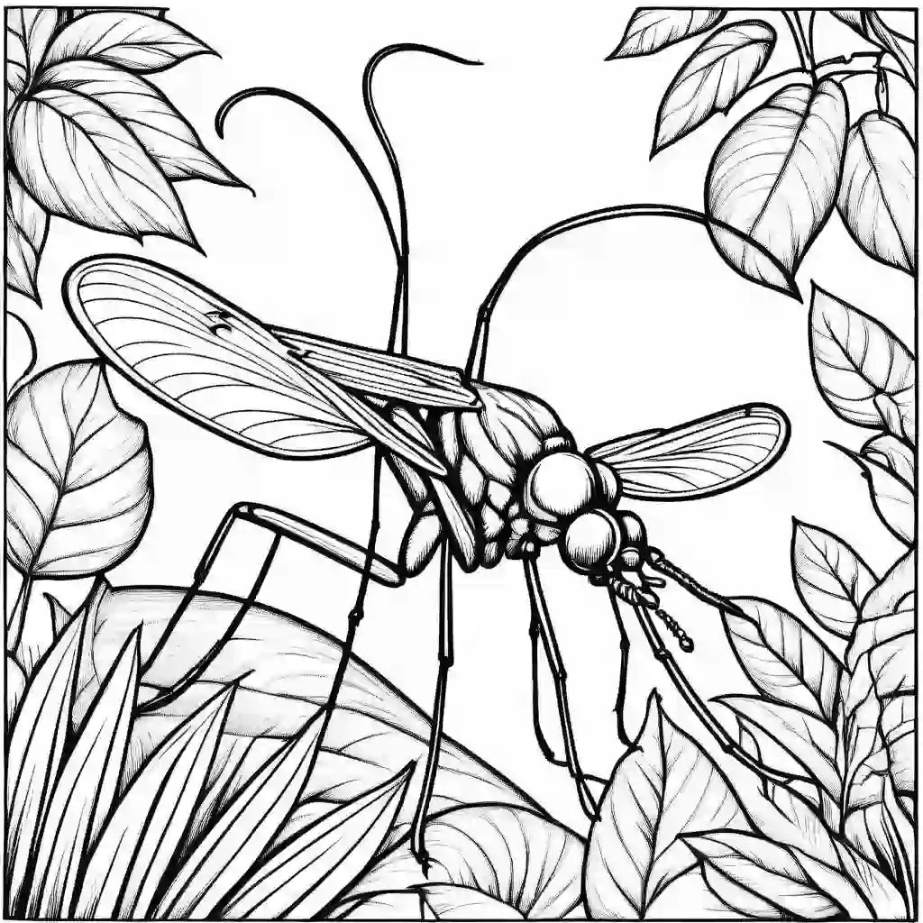 Mosquitoes coloring pages