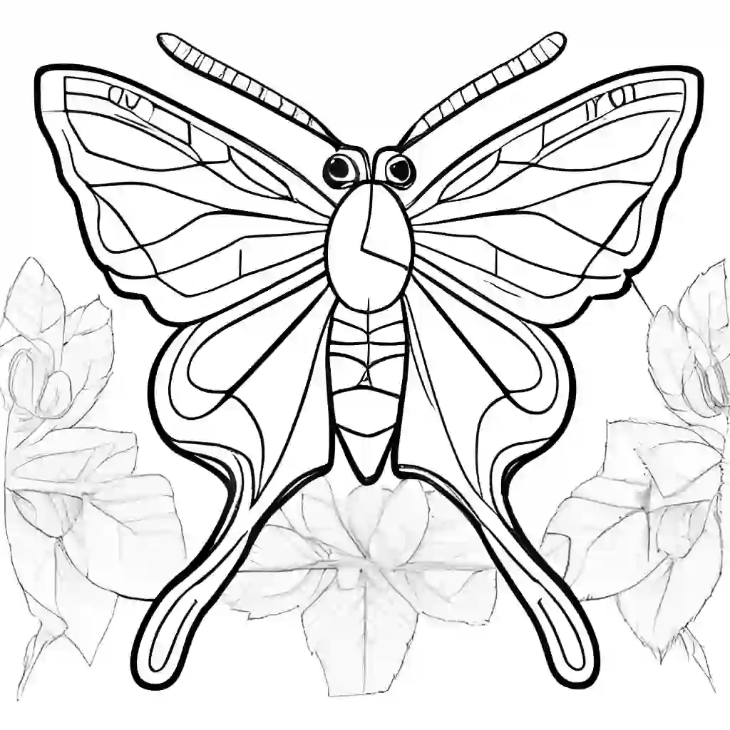 Moths coloring pages