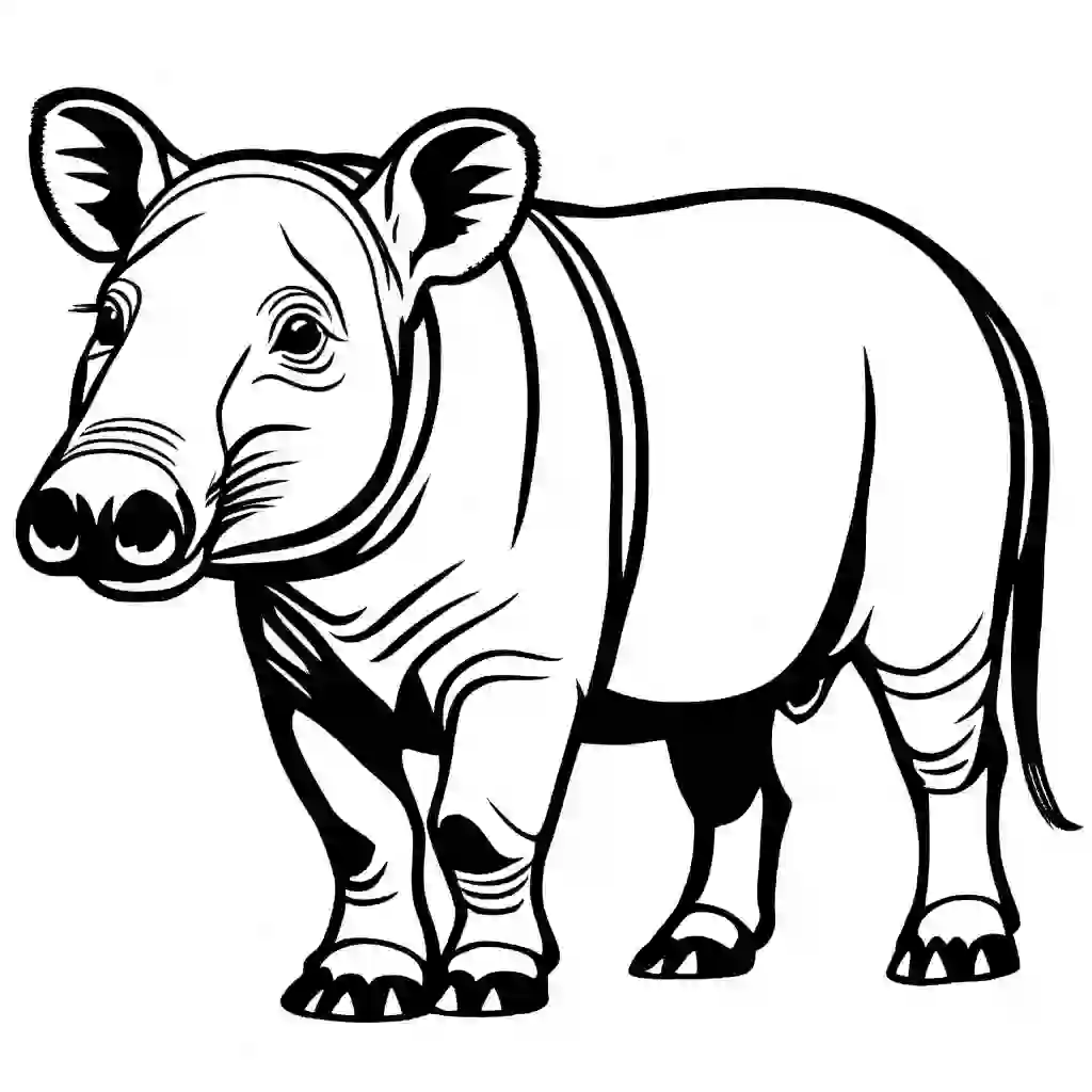 Tapirs Printable Coloring Book Pages for Kids