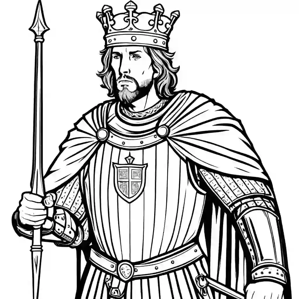 King Richard the Lionheart Printable Coloring Book Pages for Kids