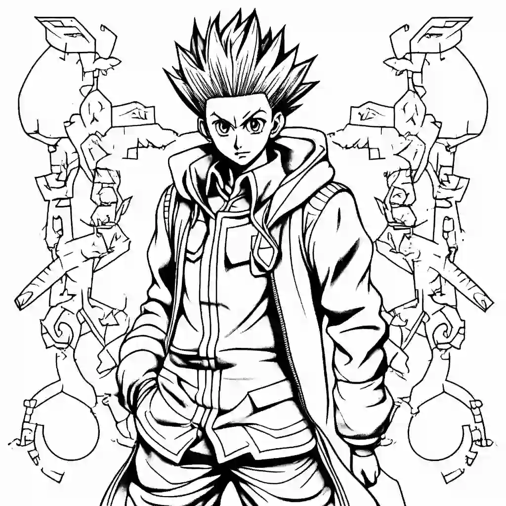 Gon Freecss (Hunter x Hunter) Printable Coloring Book Pages for Kids