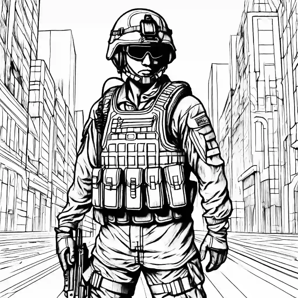 Army Fatigues Printable Coloring Book Pages for Kids