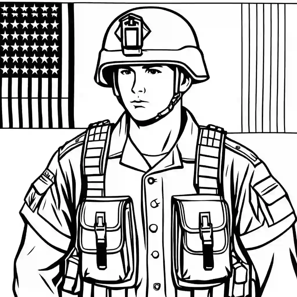 Army Fatigues Printable Coloring Book Pages for Kids