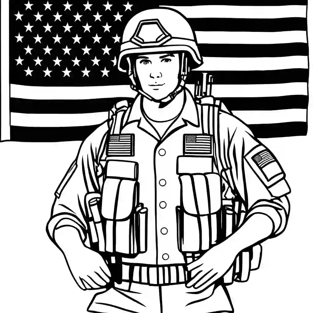 Army Fatigues Printable Coloring Book Pages for Kids