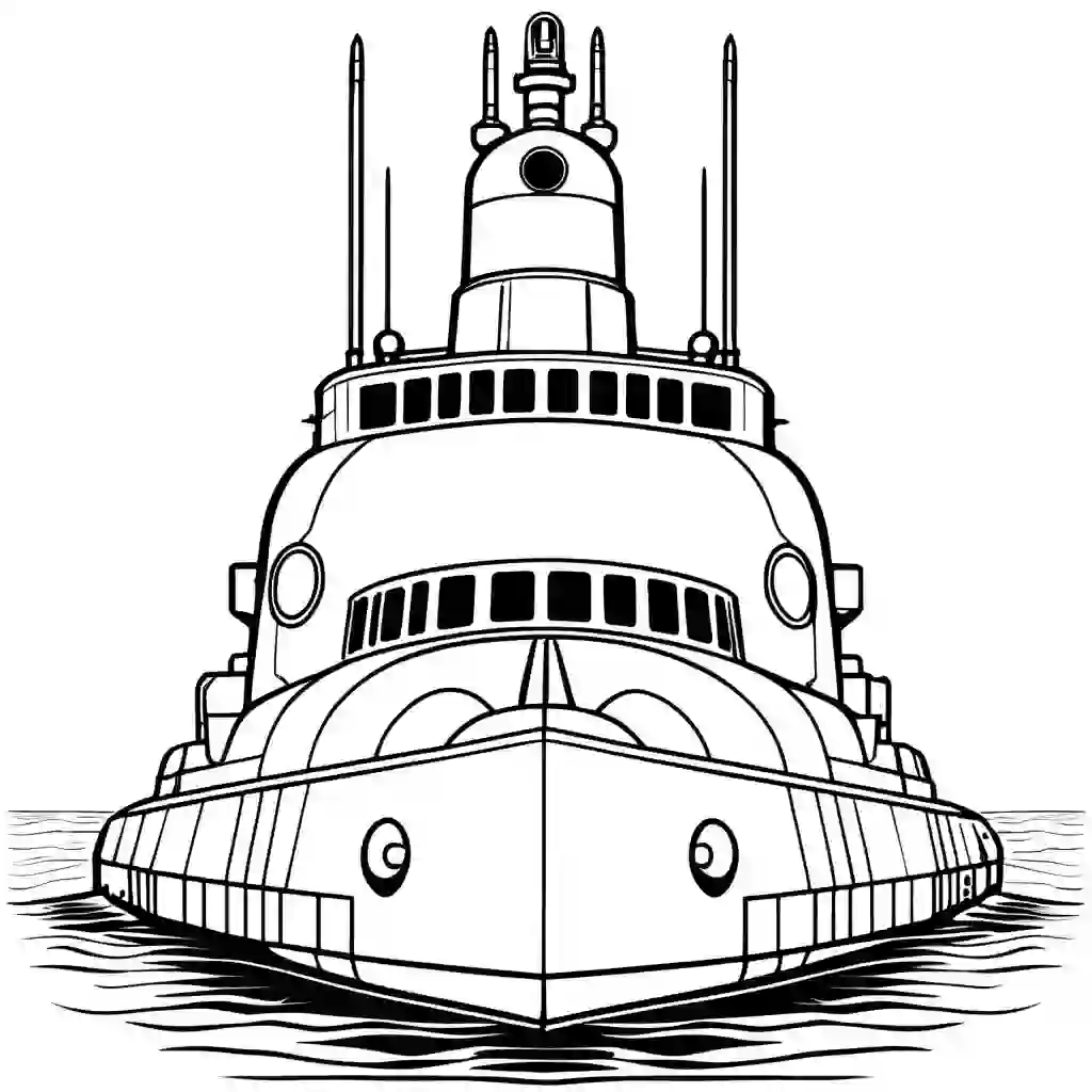 Nuclear Submarines Printable Coloring Book Pages for Kids