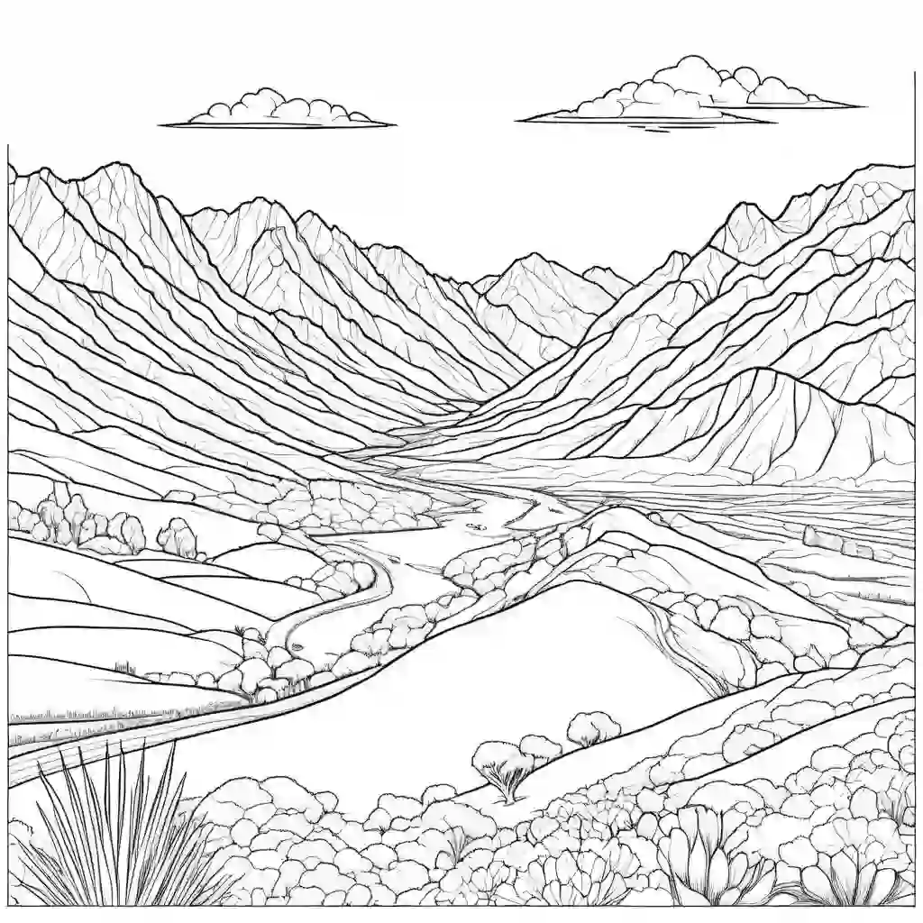 Mountains and Valleys coloring pages
