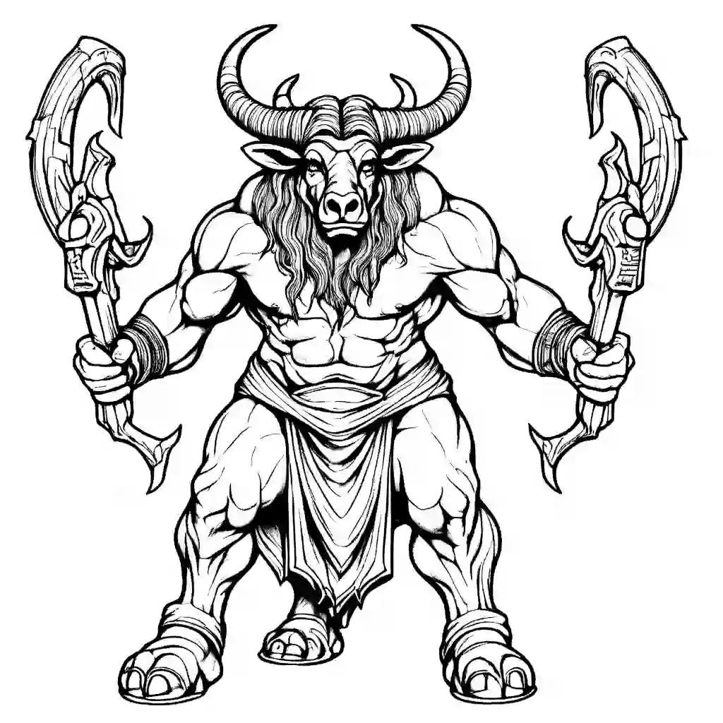 Minotaur Printable Coloring Book Pages for Kids