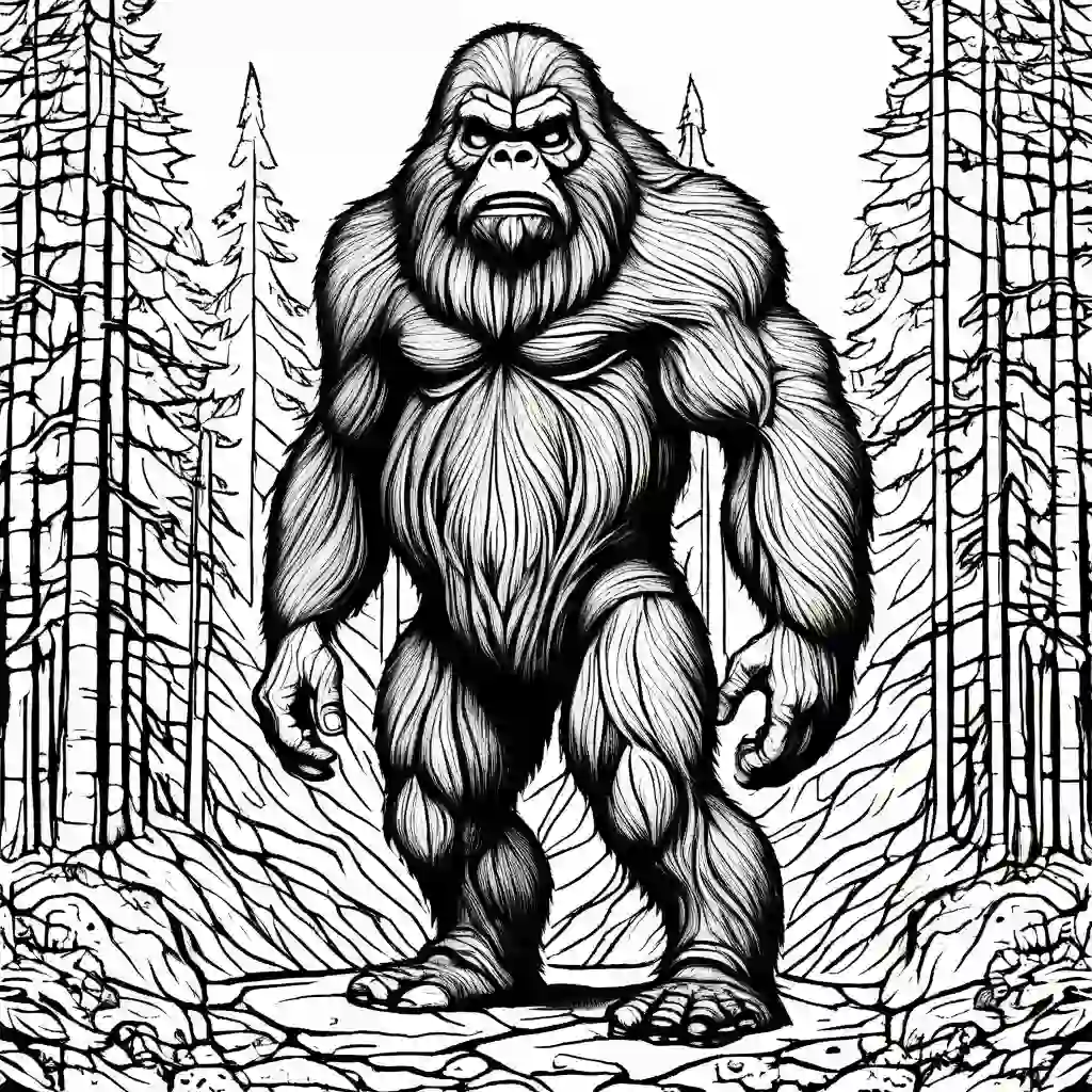 Sasquatch Printable Coloring Book Pages for Kids