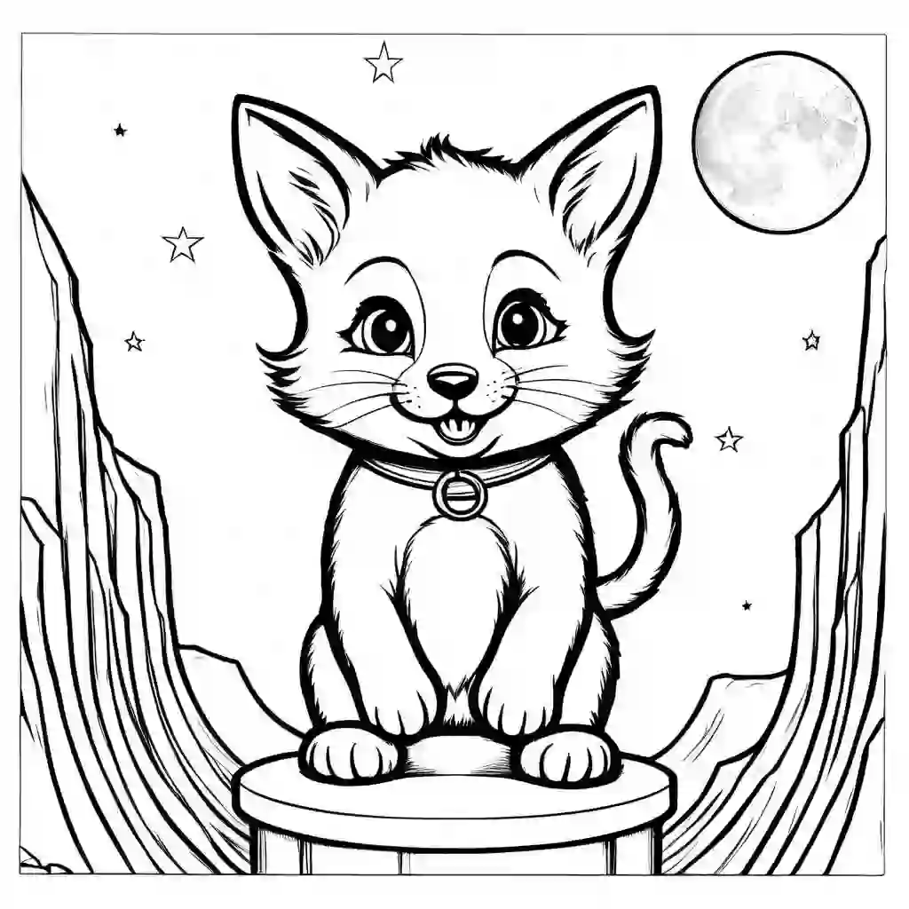 Hey Diddle Diddle Printable Coloring Book Pages for Kids