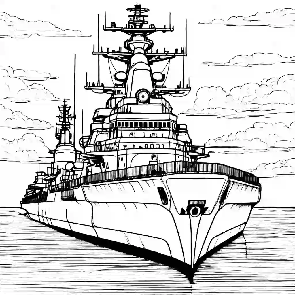 Ocean Liners and Ships Printable Coloring Book Pages for Kids