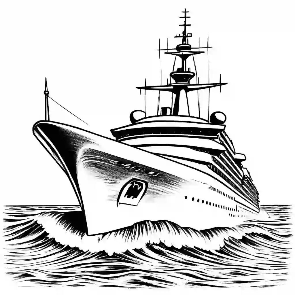 Ocean Liners and Ships coloring pages