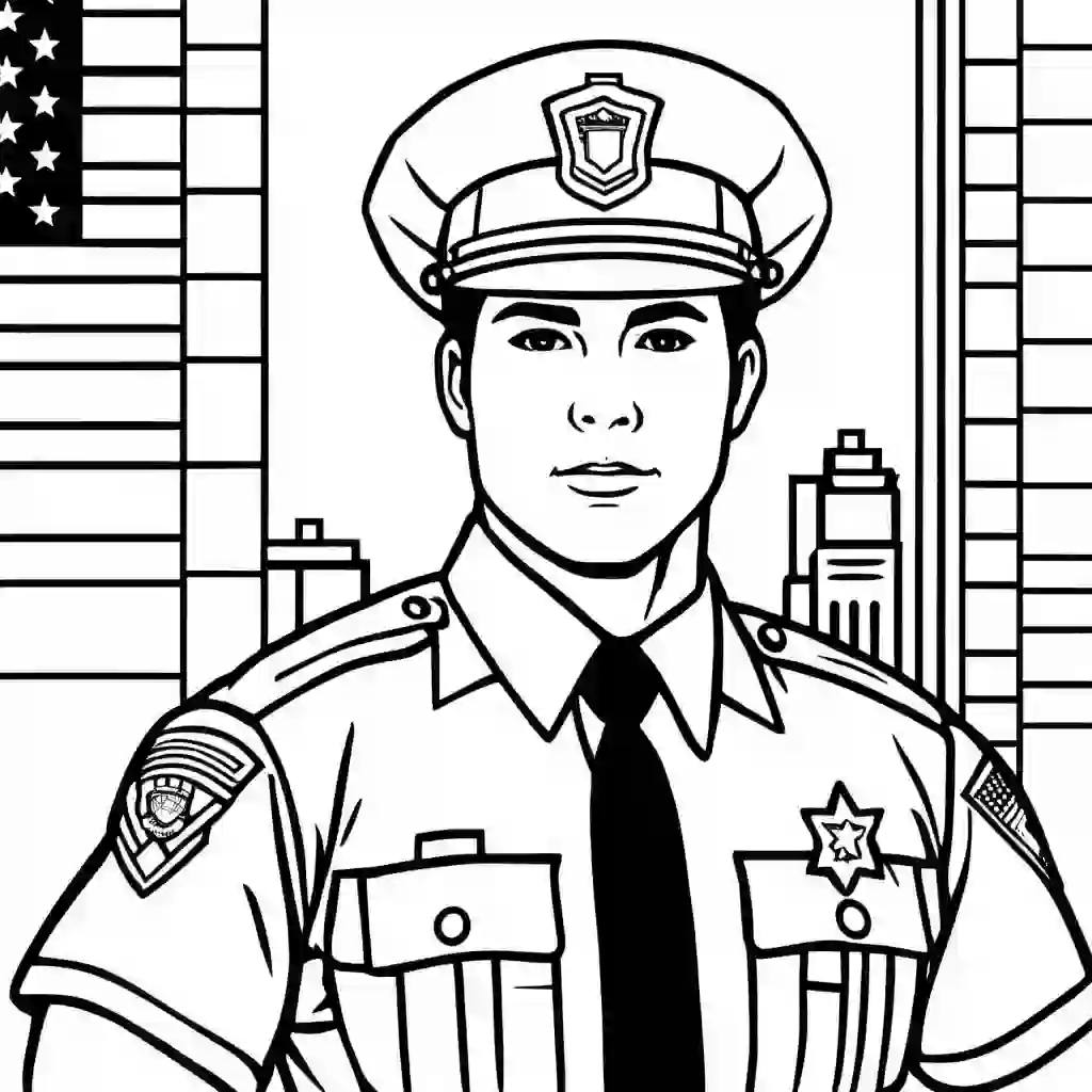 Police Officer Printable Coloring Book Pages for Kids