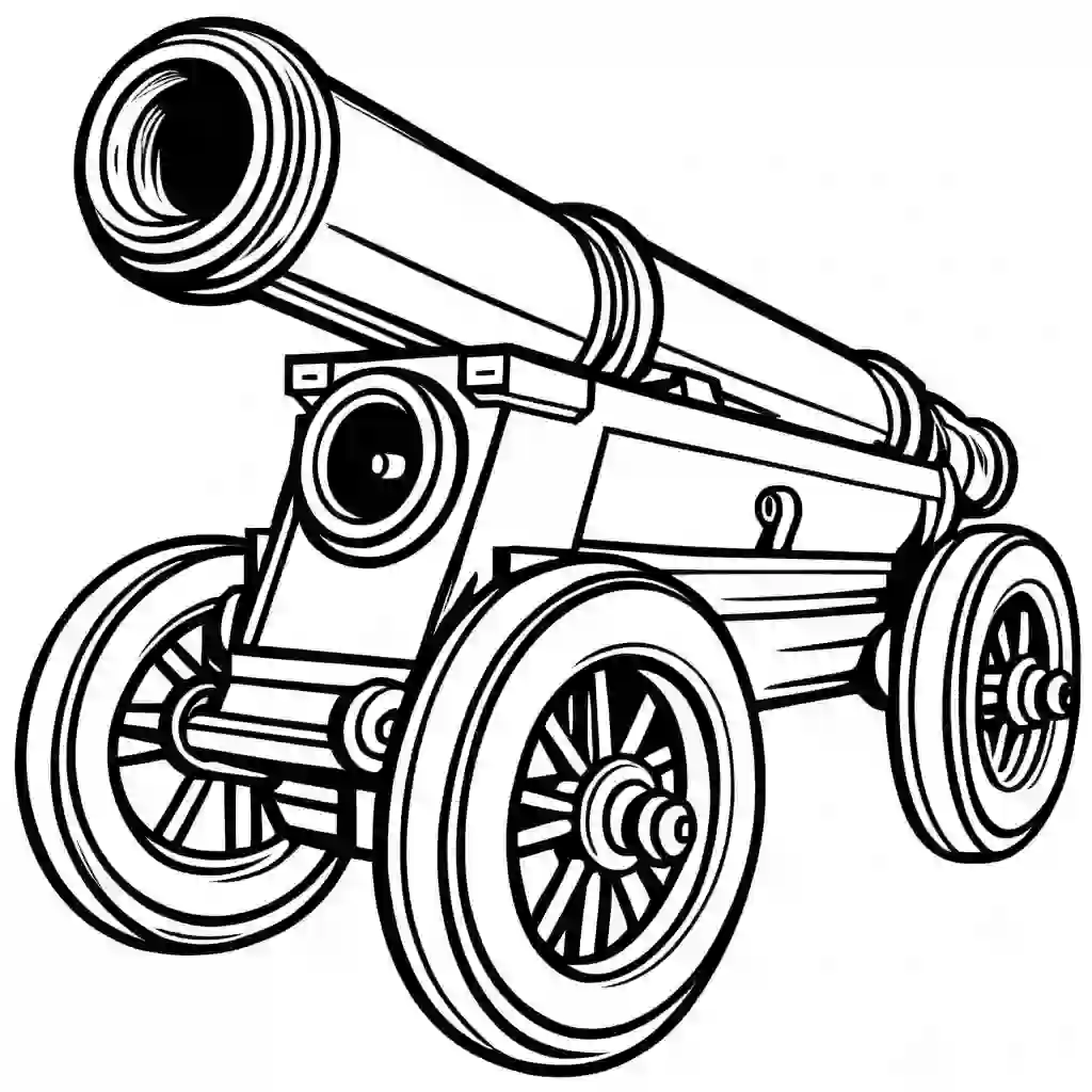 Cannon Printable Coloring Book Pages for Kids