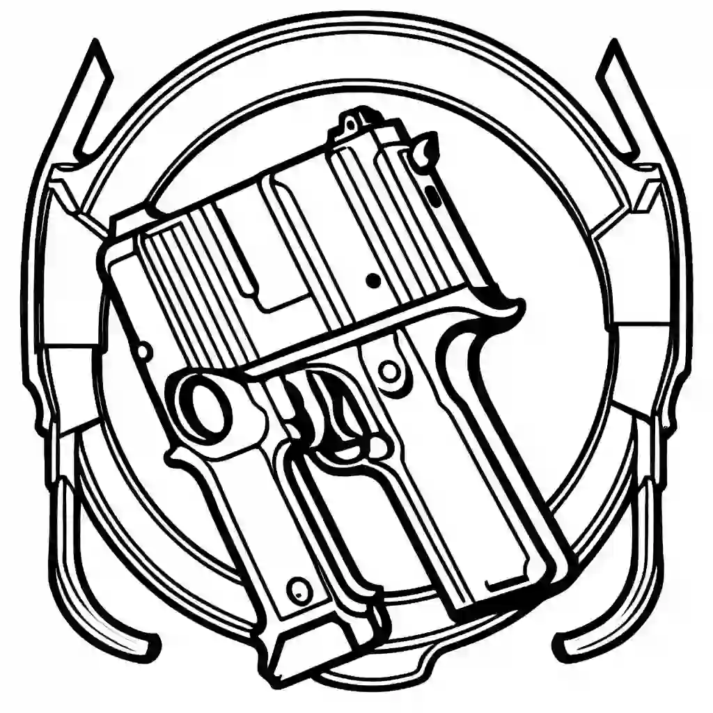 Pistol coloring pages